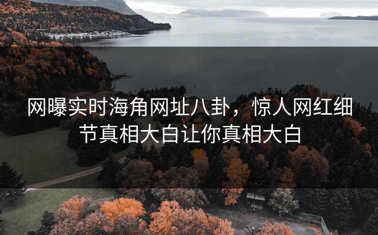 网曝实时海角网址八卦，惊人网红细节真相大白让你真相大白